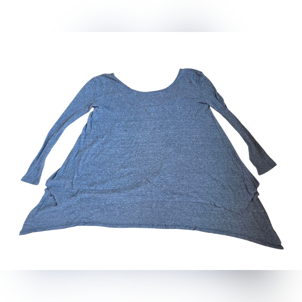 We The Free Oversize Gray Waffle Weave Longsleeve T Shirt Size XS